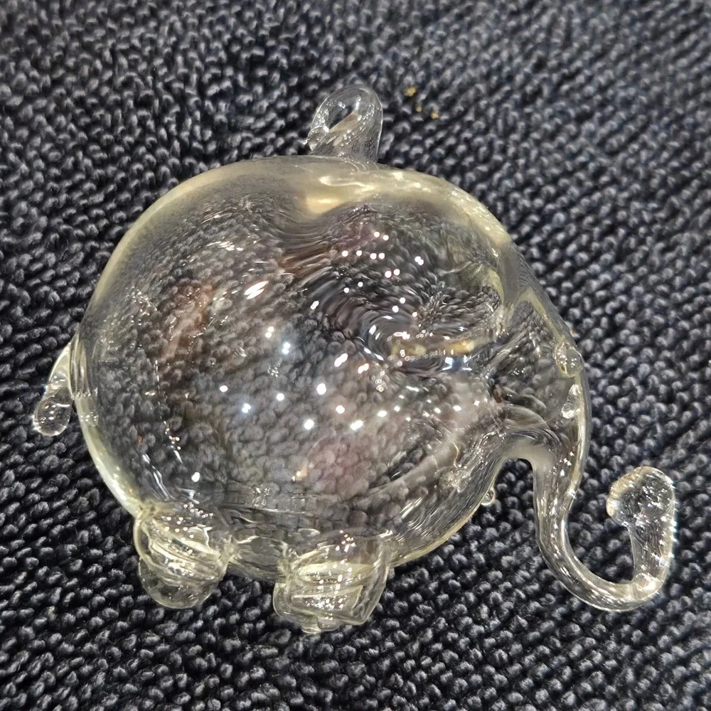 Roberto Niederer Elephants Vintage Hand Blown Glass Ornaments Set/2 Box Italy